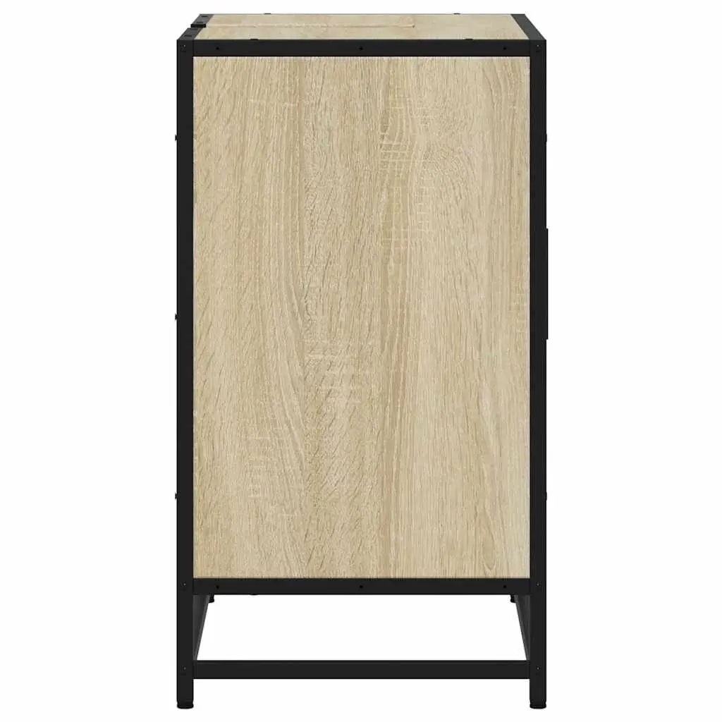 Bathroom Sink Cabinet Brown Engineered Wood Vanity Unit 65x33x60 cm Storage