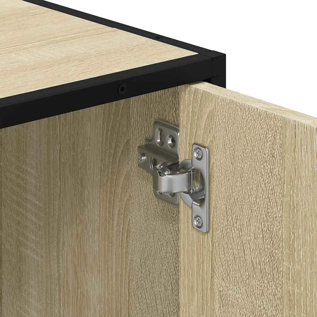 Bathroom Sink Cabinet Brown Engineered Wood Vanity Unit 65x33x60 cm Storage