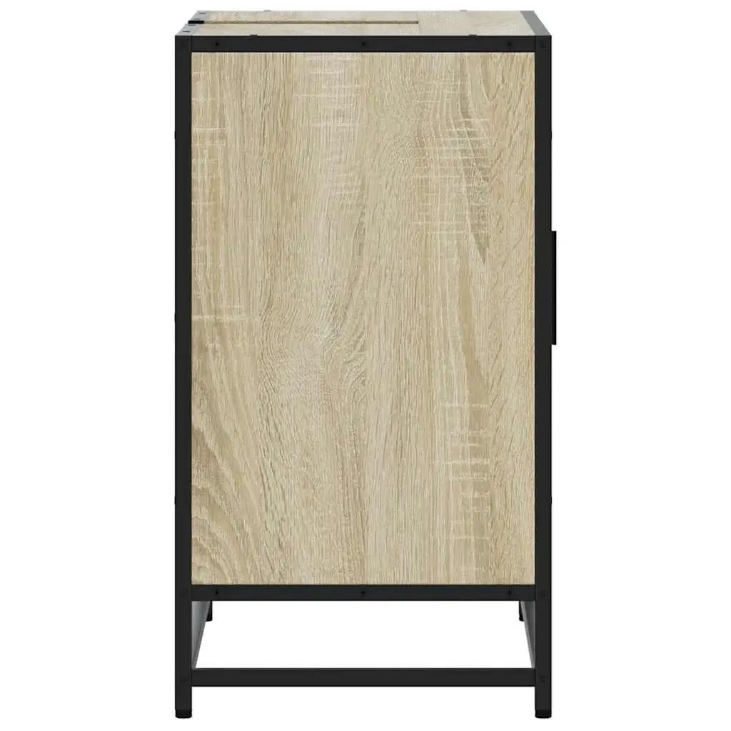 Brown Engineered Wood Bathroom Sink Cabinet with Metal Frame