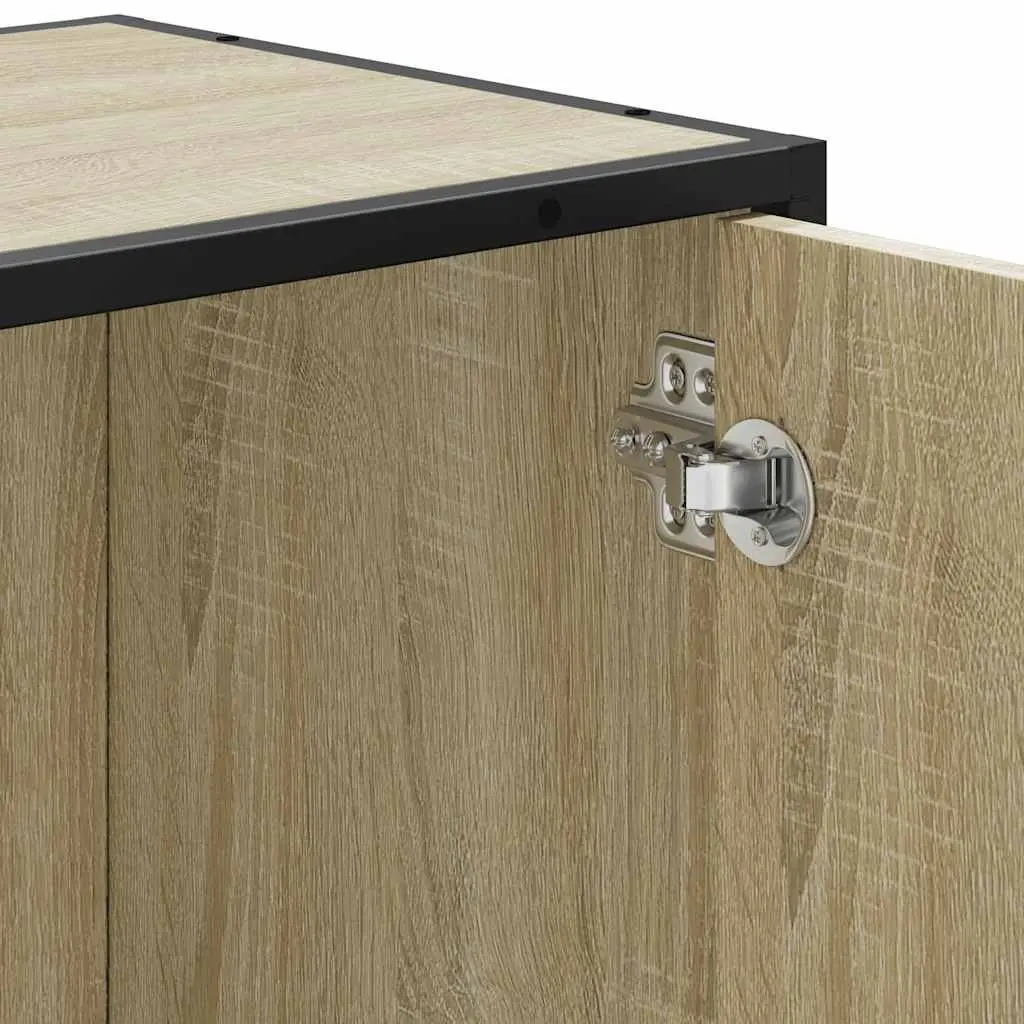 Brown Engineered Wood Bathroom Sink Cabinet with Metal Frame