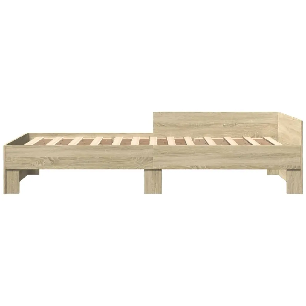 Sonoma Oak Bed Frame 90x190 cm with Slatted Base