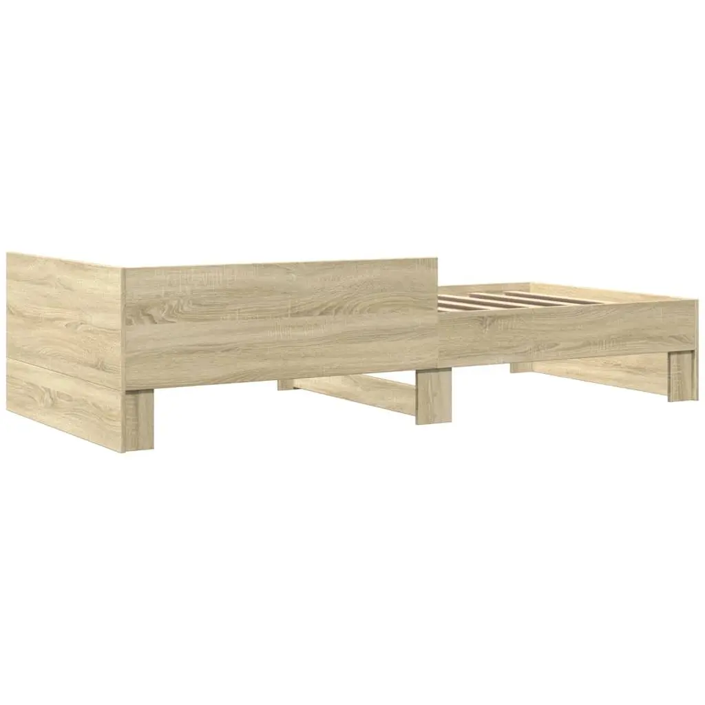 Sonoma Oak Bed Frame 90x190 cm with Slatted Base