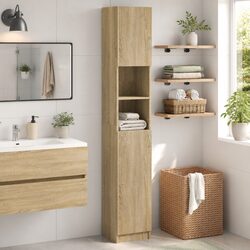 Durable Bathroom Cabinet in Sonoma Oak Finish 32x25.5x190 cm