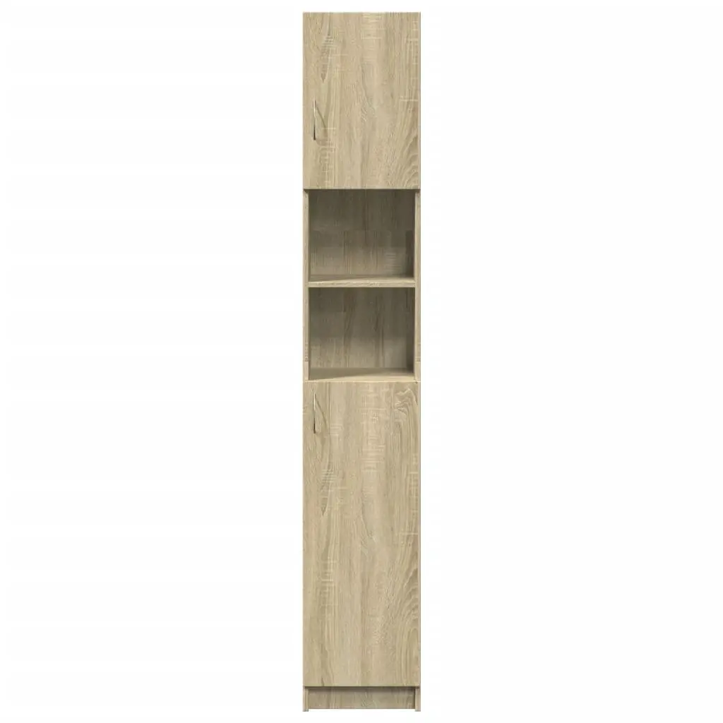 Bathroom Cabinet Storage Furniture Engineered Wood Sonoma Oak 32x25.5x190 cm