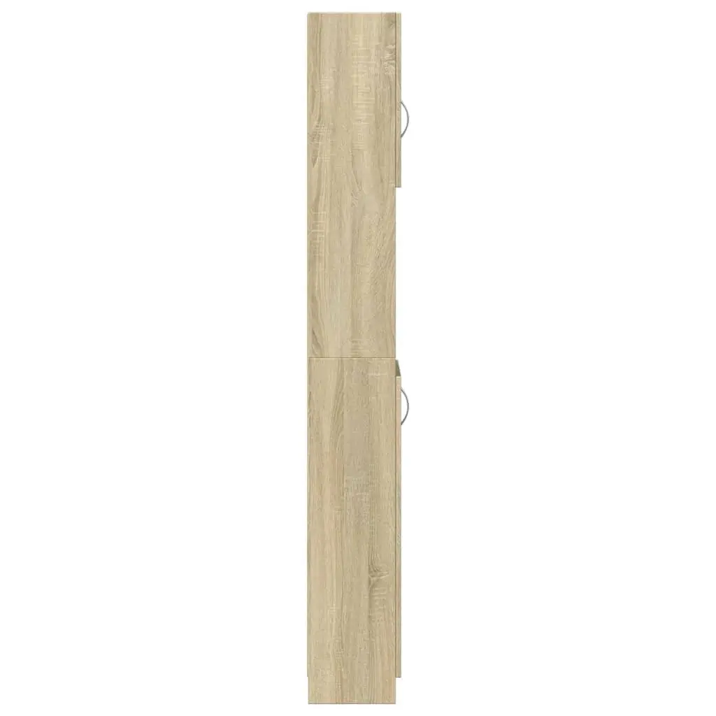 Bathroom Cabinet Storage Furniture Engineered Wood Sonoma Oak 32x25.5x190 cm
