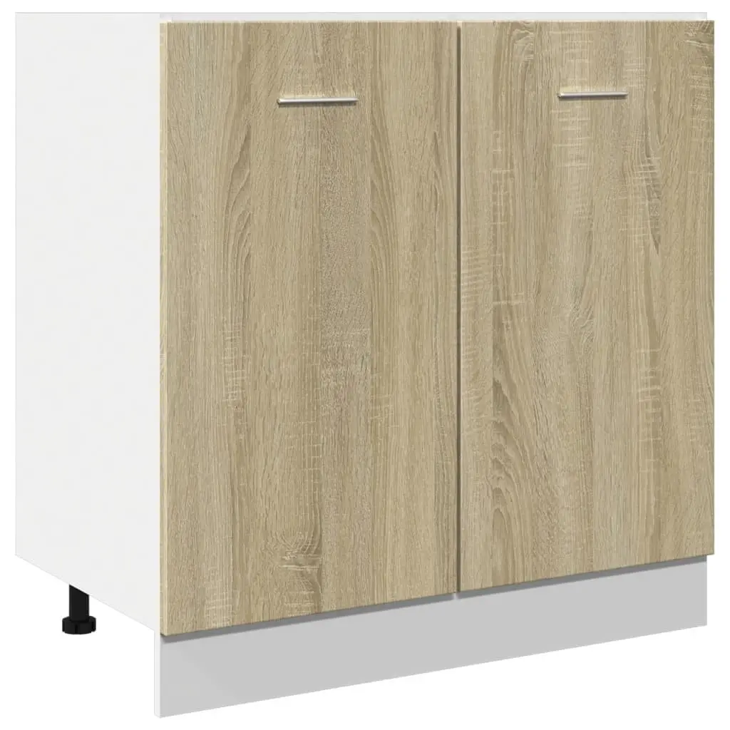 Bottom Kitchen Cabinet Engineered Wood 80 x 46 x 81.5 cm Brown Sonoma Oak
