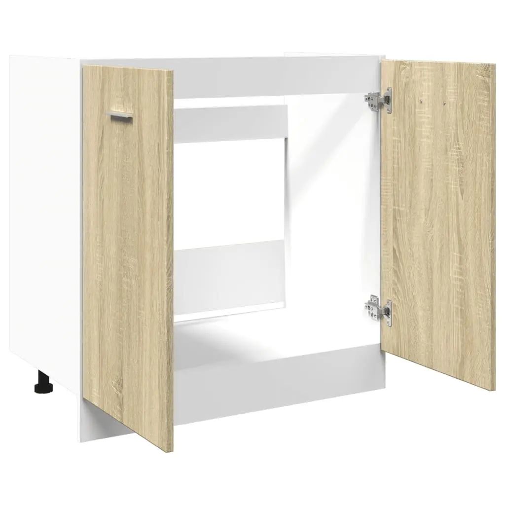 Bottom Kitchen Cabinet Engineered Wood 80 x 46 x 81.5 cm Brown Sonoma Oak