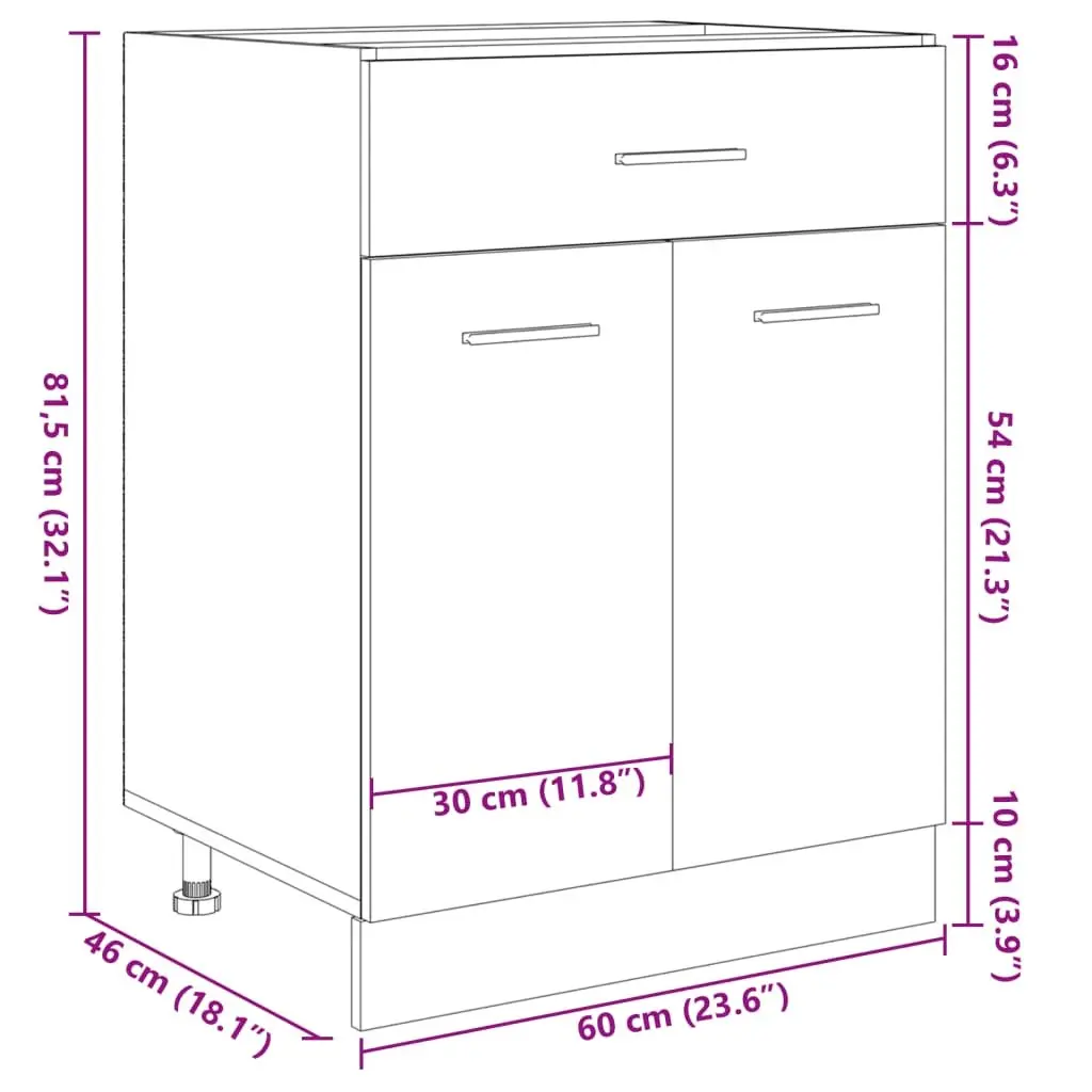 Brown Engineered Storage Unit with Shelves and Drawer