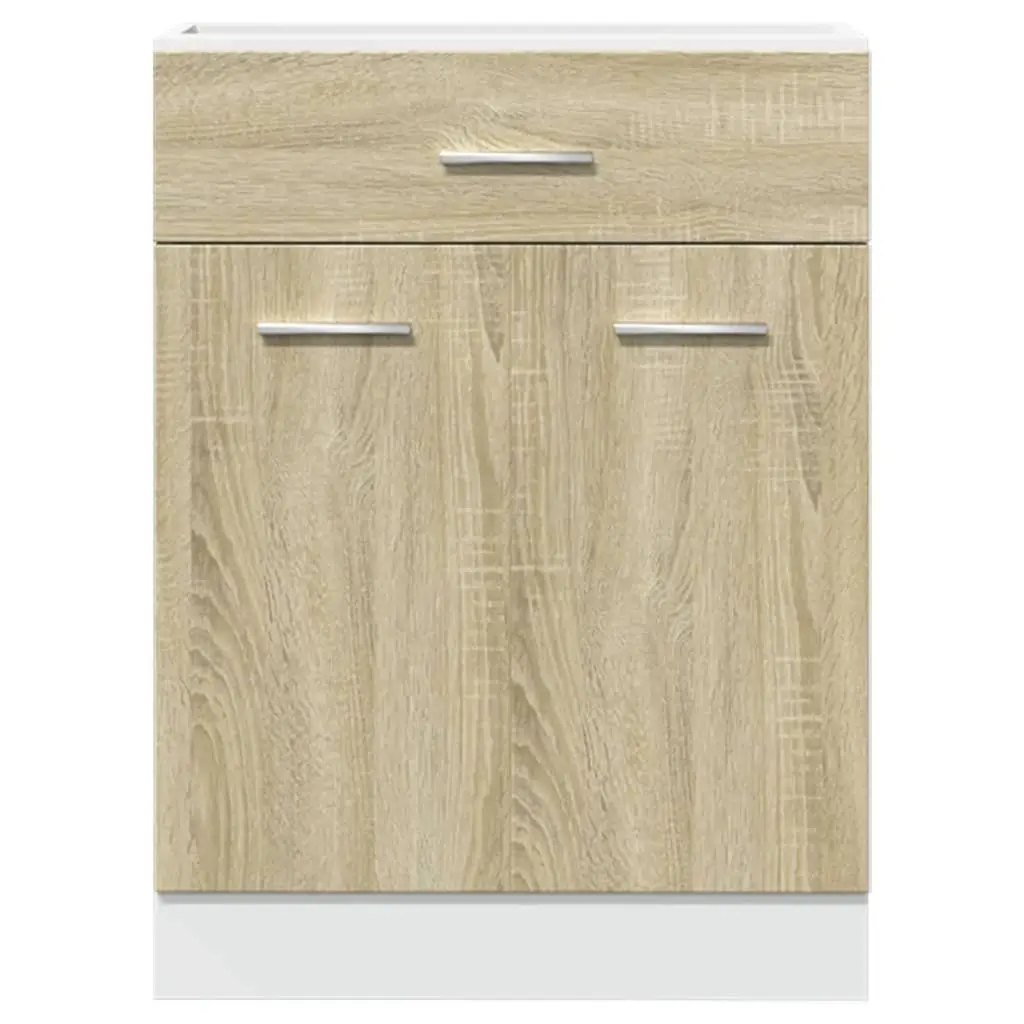 Brown Engineered Storage Unit with Shelves and Drawer