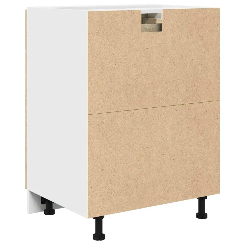 Brown Engineered Storage Unit with Shelves and Drawer