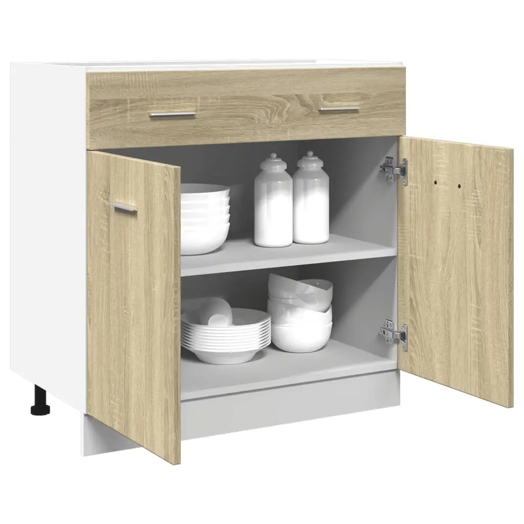 Brown Engineered Wood Kitchen Storage Drawer Bottom Cabinet