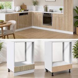 Compact Brown Engineered Wood Oven Cabinet Storage Unit