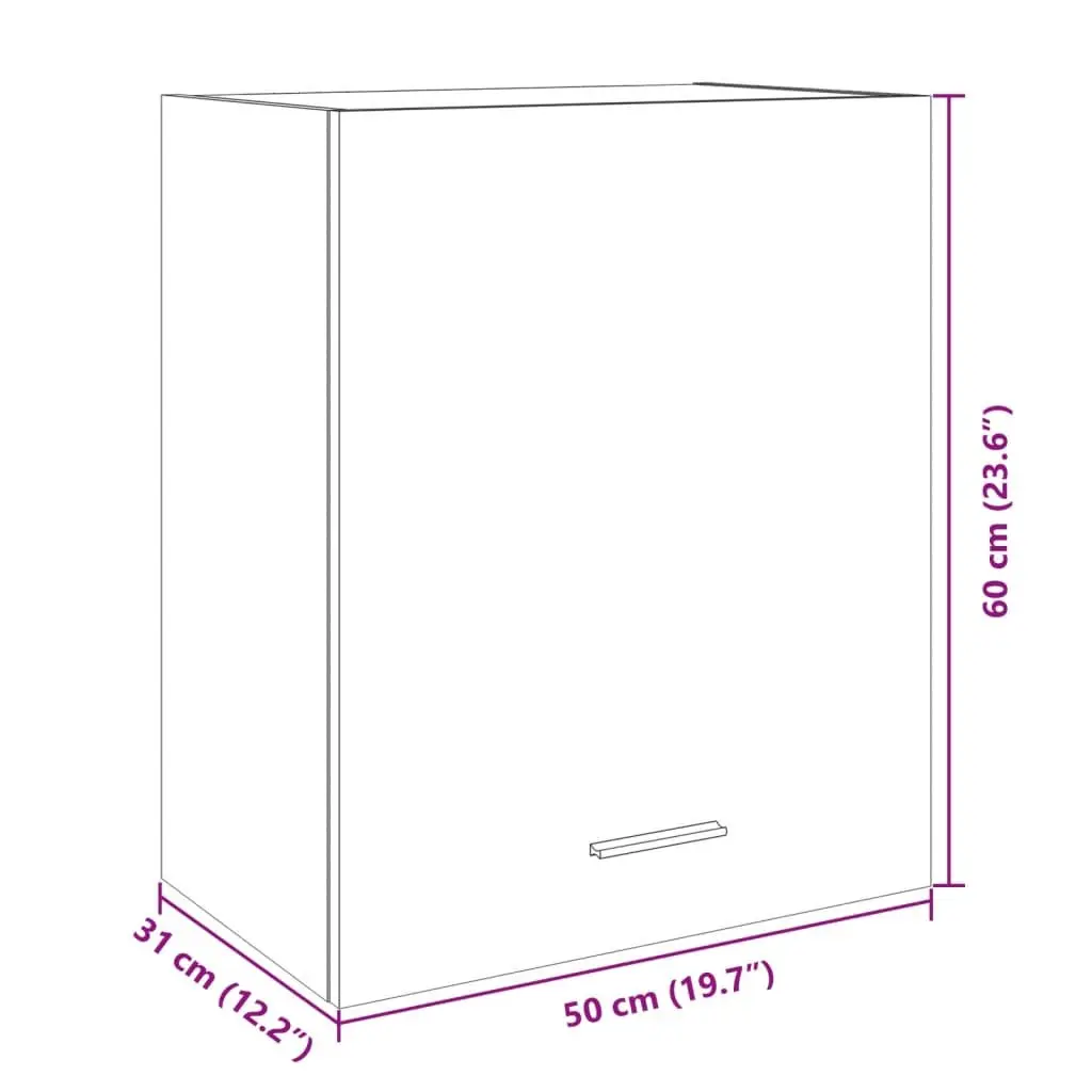 Wall Mounted Kitchen Cabinet Organiser Engineered Wood 50x31x60cm Brown