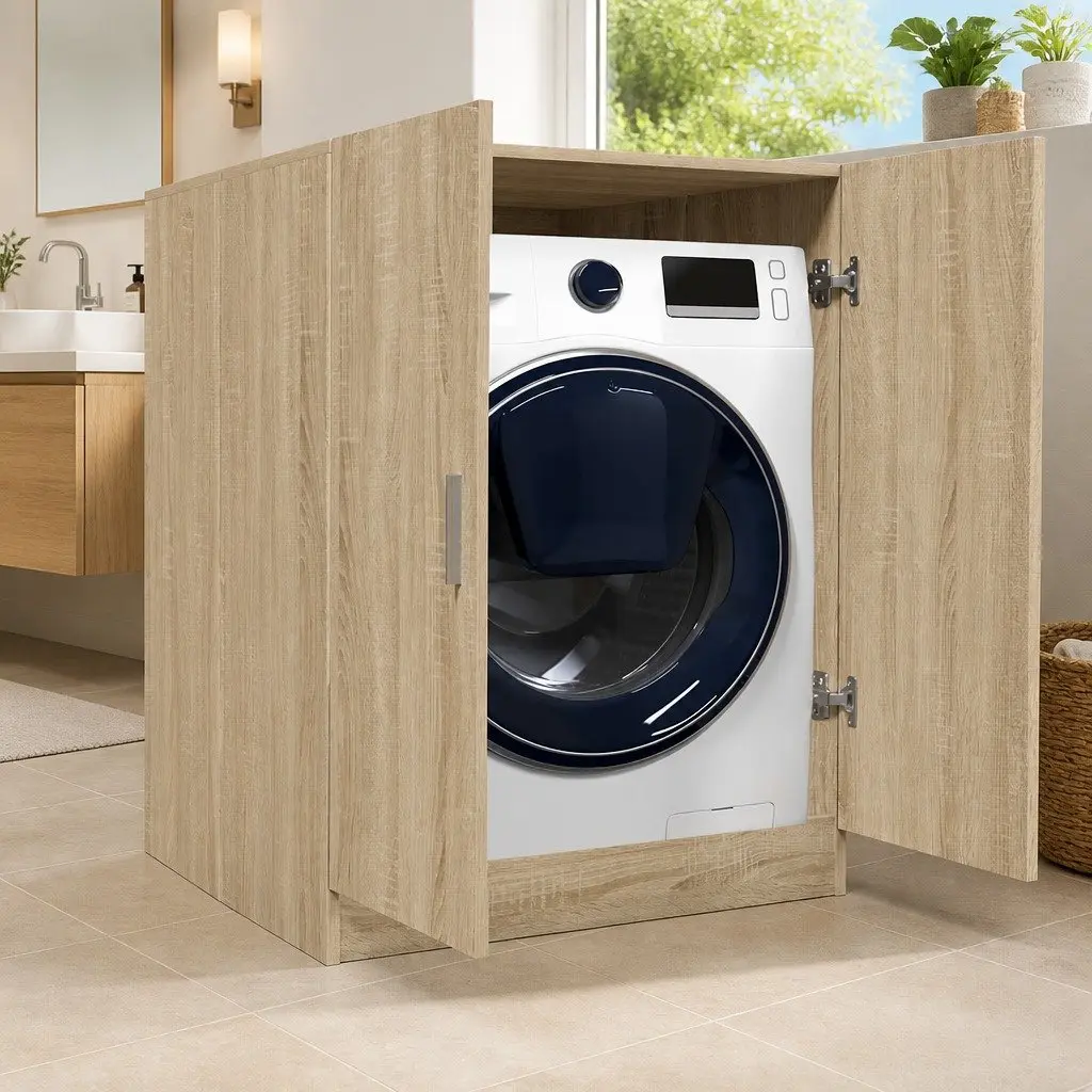 Oak Washing Machine Cabinet for Storage
