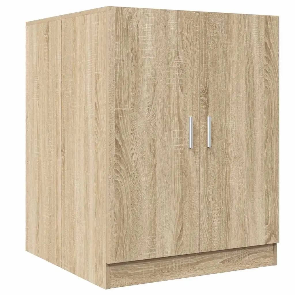 Washing Machine Cabinet Storage Unit Engineered Wood 71cm Sonoma Oak