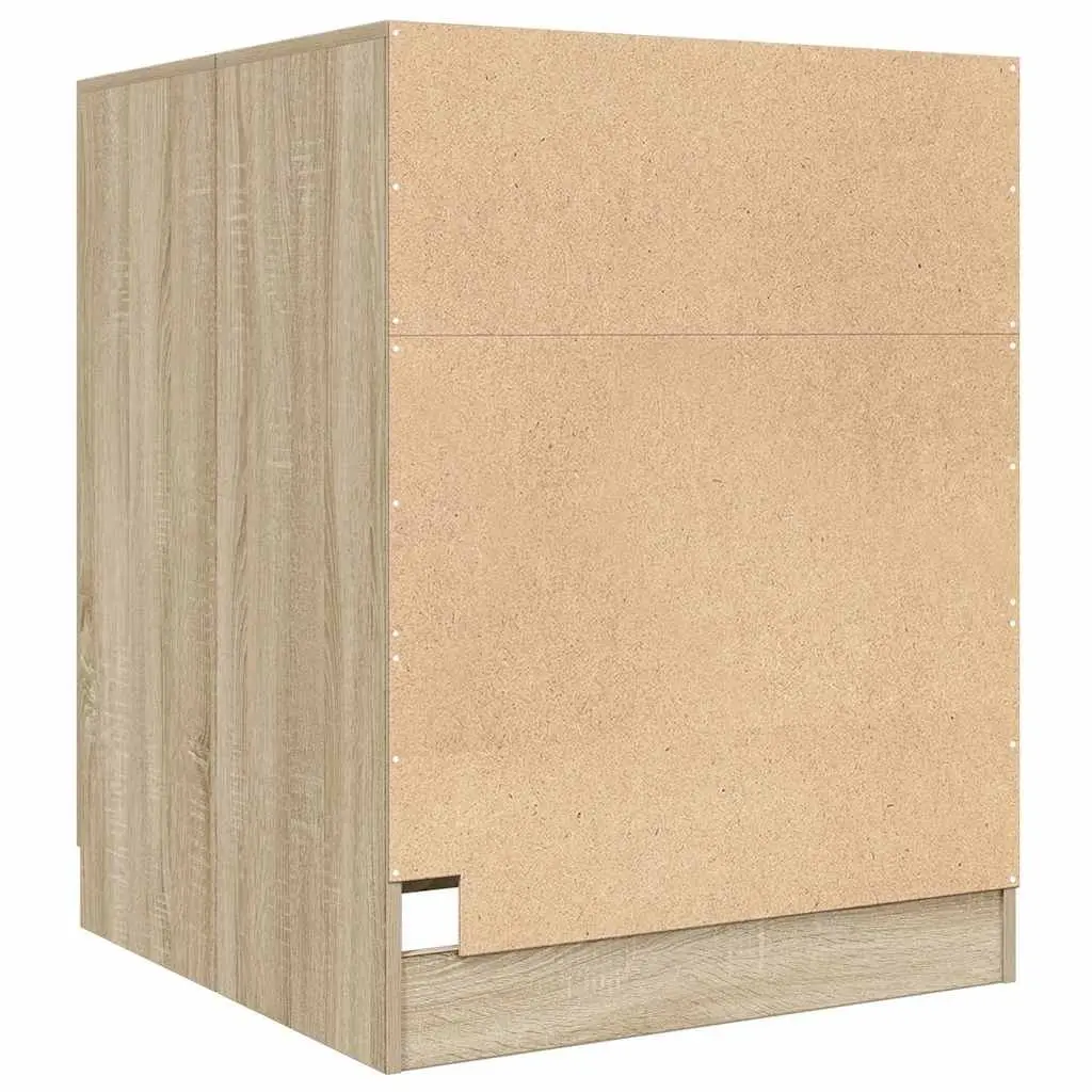 Washing Machine Cabinet Storage Unit Engineered Wood 71cm Sonoma Oak