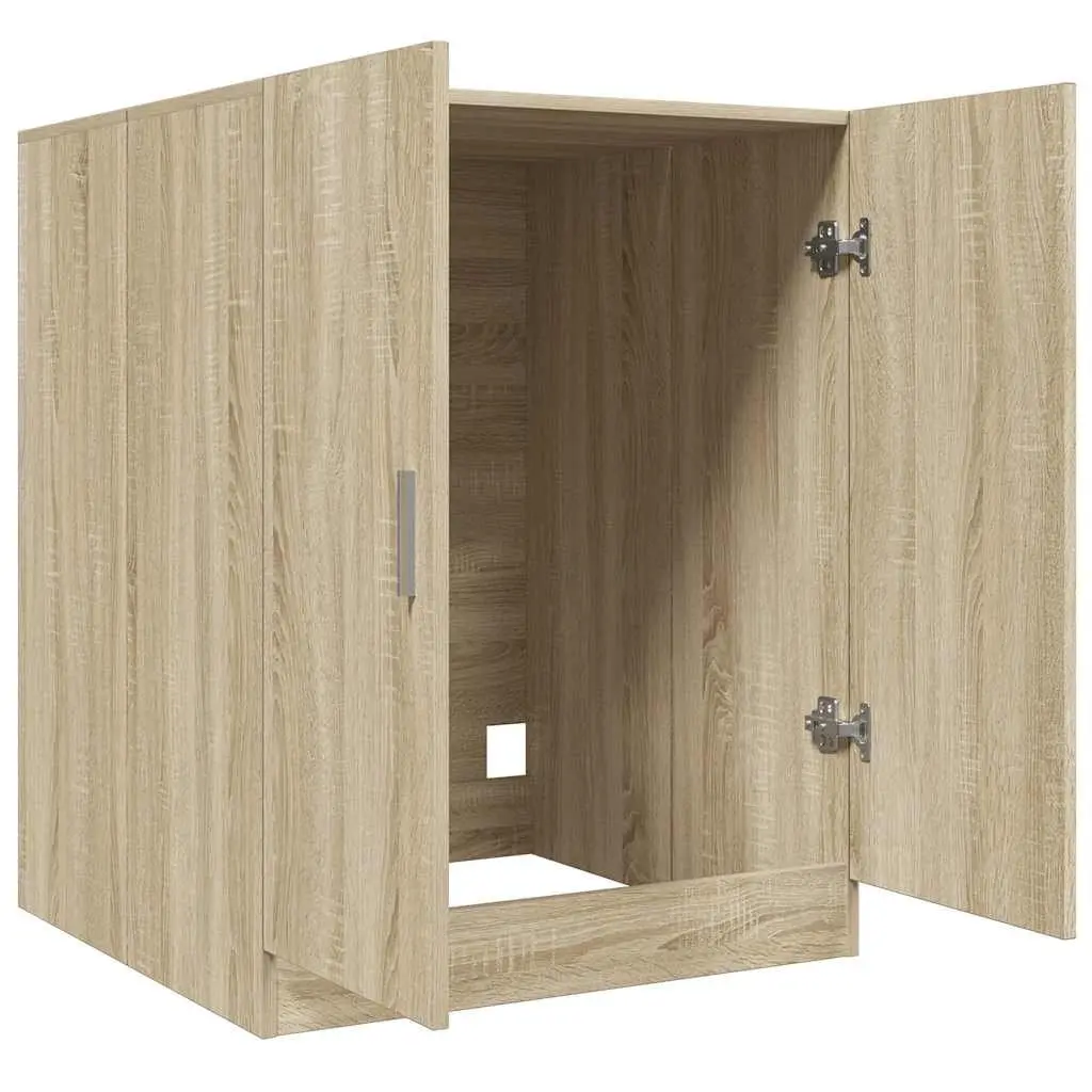 Washing Machine Cabinet Storage Unit Engineered Wood 71cm Sonoma Oak