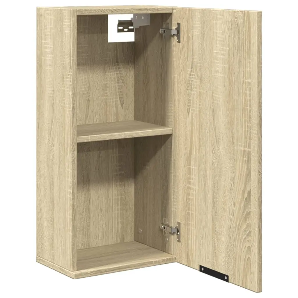 Bathroom Cabinet Engineered Wood 32W x 20D x 67H cm Brown Sonoma Oak Wall-Mounted Storage Unit