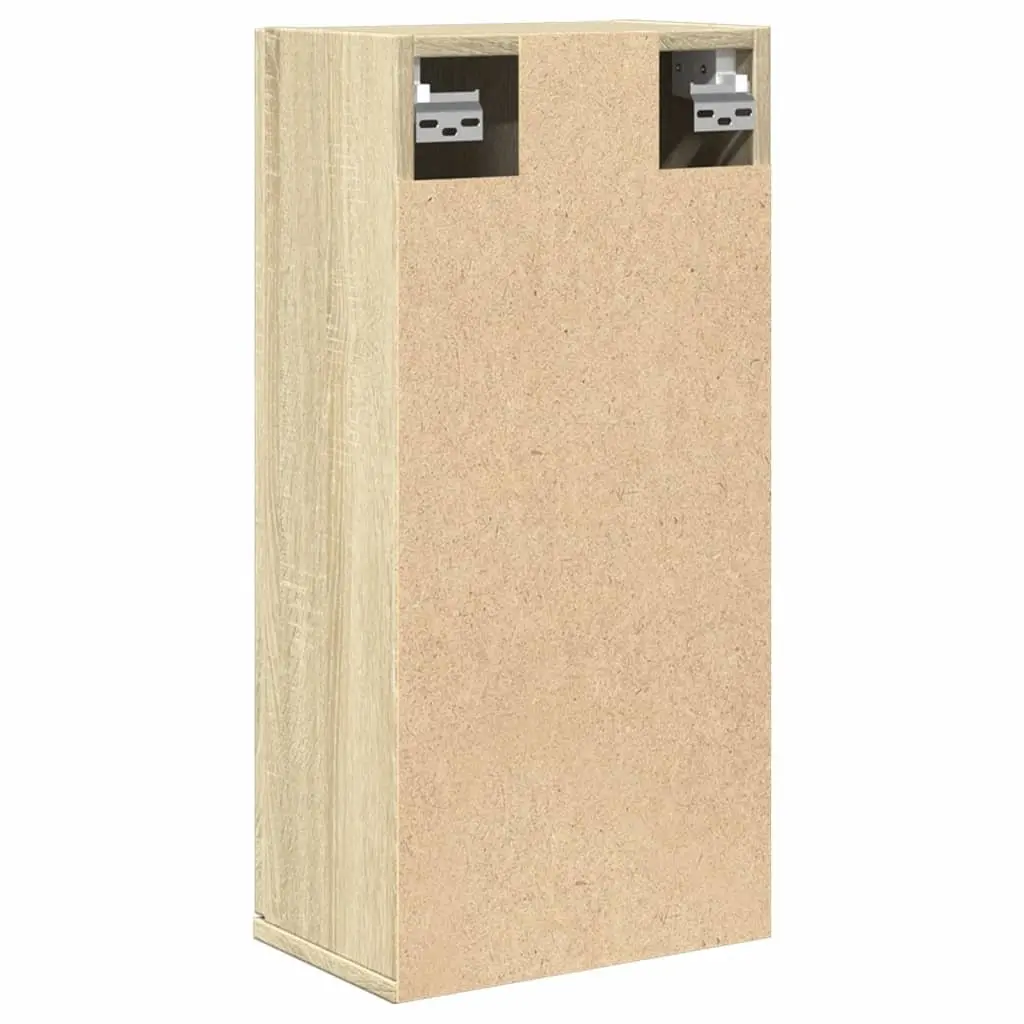 Bathroom Cabinet Engineered Wood 32W x 20D x 67H cm Brown Sonoma Oak Wall-Mounted Storage Unit
