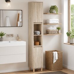 Sonoma Oak 30x30x190cm Bathroom Vanity Cabinet