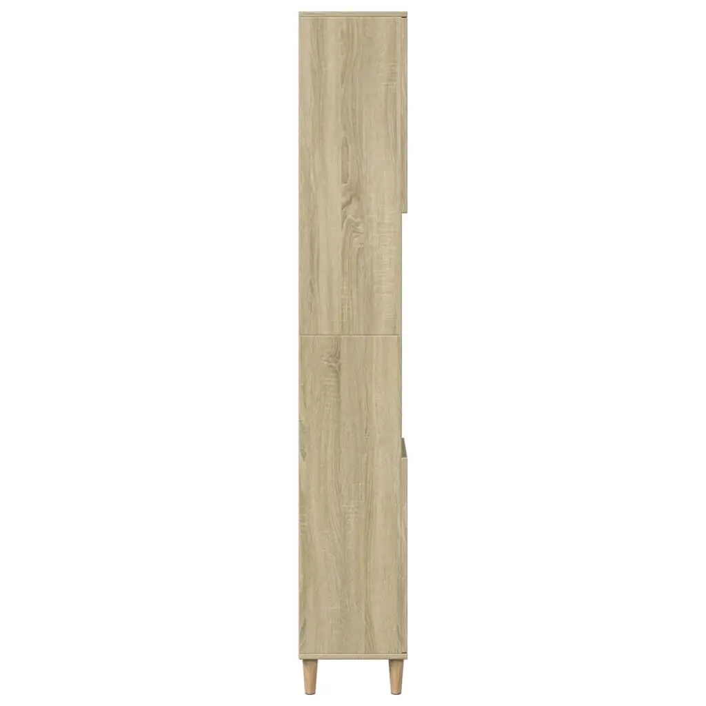 Bathroom Cabinet Engineered Wood 30x30x190cm Brown Sonoma Oak