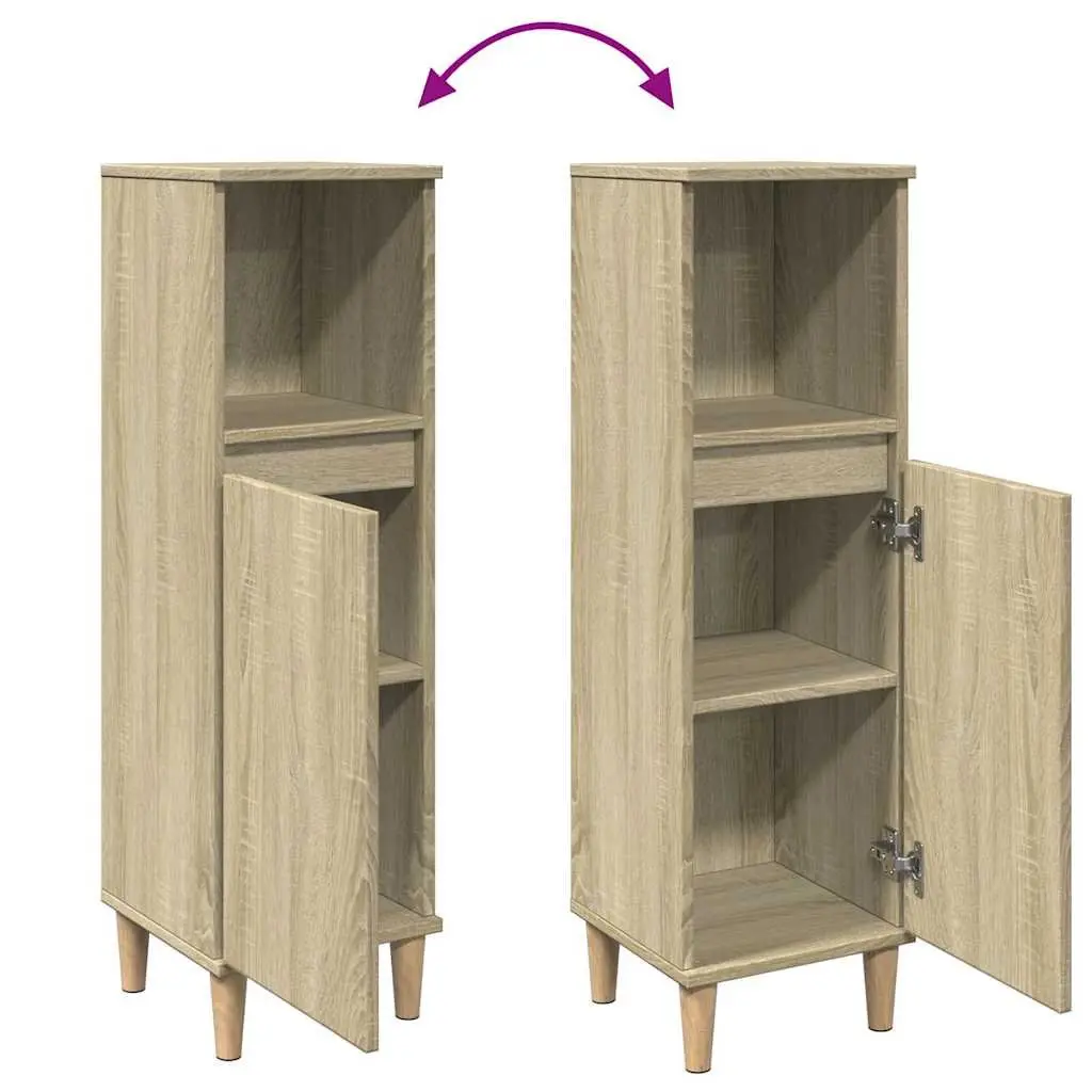 Bathroom Cabinet Engineered Wood 30x30x100 cm Brown Sonoma Oak