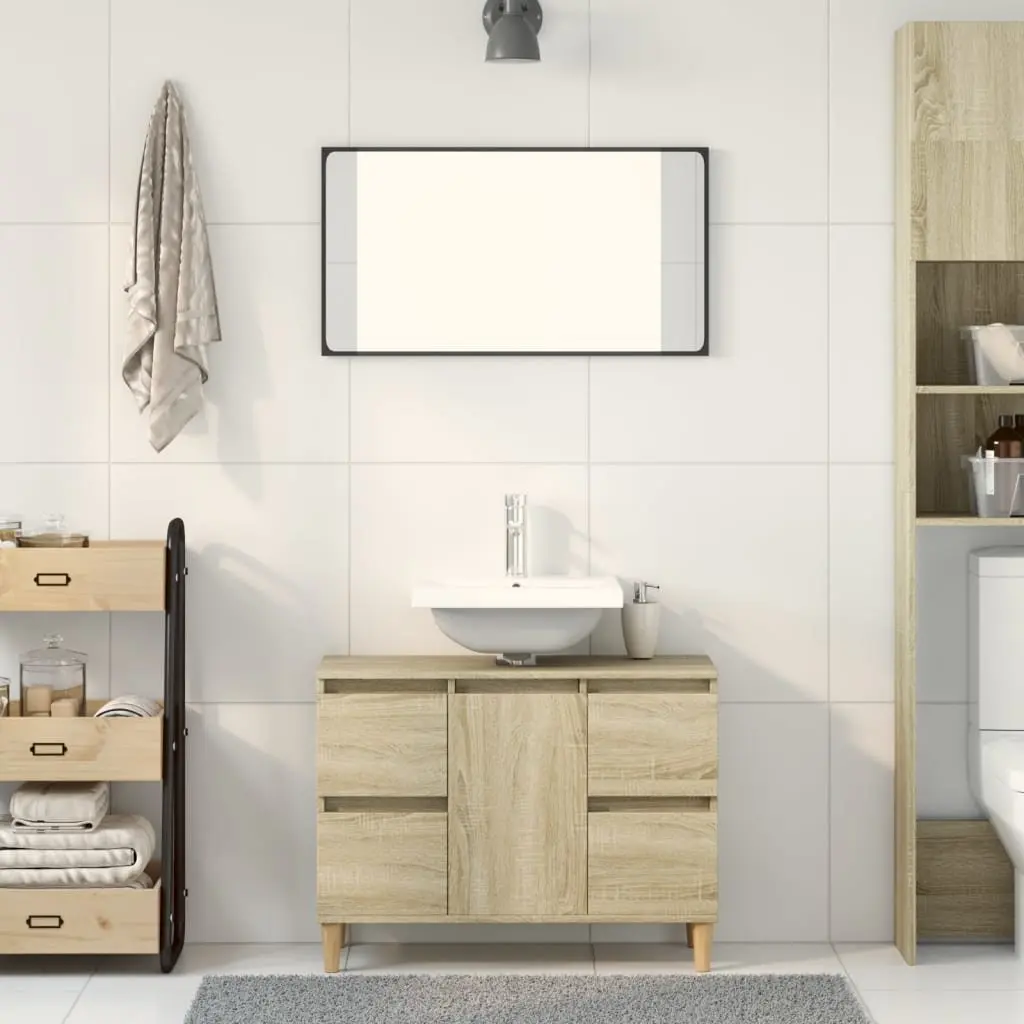 Brown Bathroom Sink Cabinet Vanity Unit with Drawers
