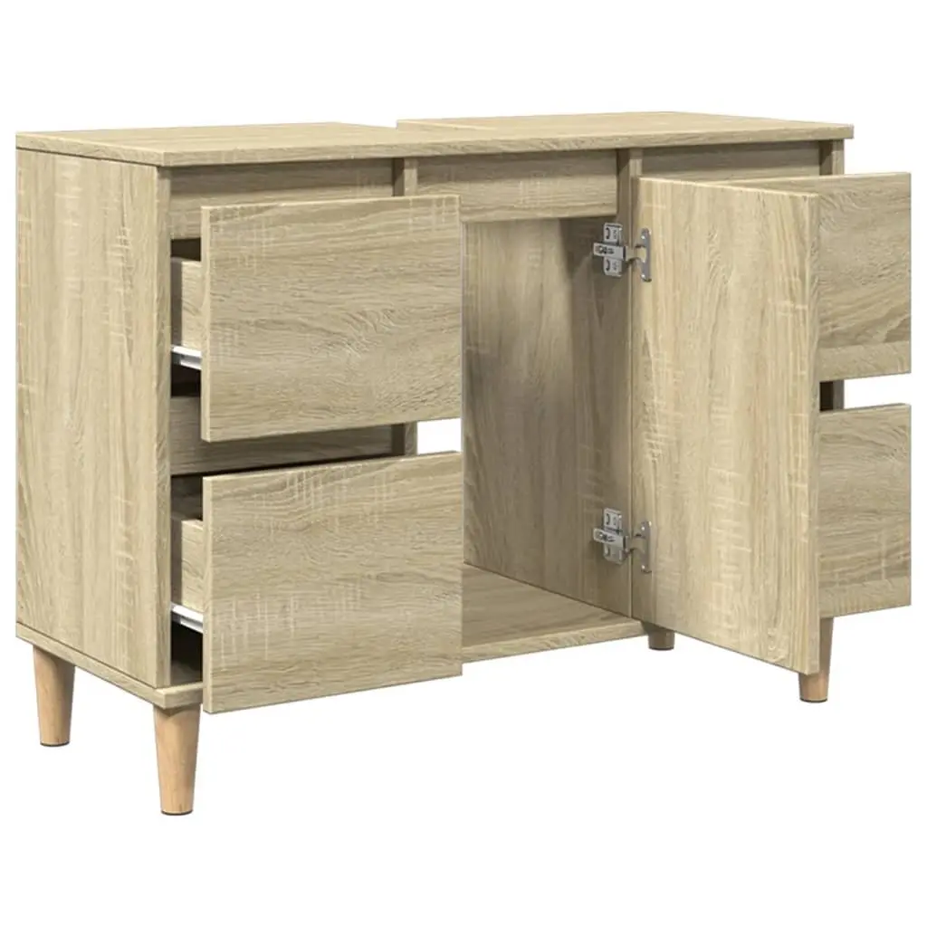 Brown Bathroom Sink Cabinet Vanity Unit with Drawers