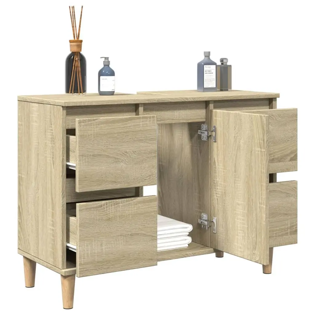 Brown Bathroom Sink Cabinet Vanity Unit with Drawers