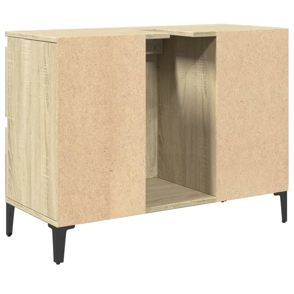 Brown Vanity Unit with Storage Drawers and Door Compartment