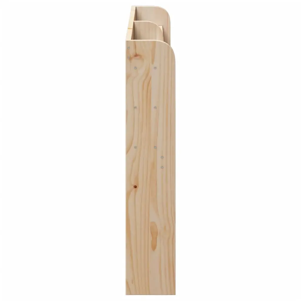 Solid Pinewood Headboard with Storage Shelves, 120 cm
