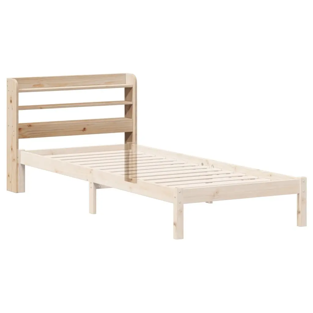 Headboard Freestanding Solid Pinewood 90 cm Brown