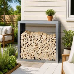 Galvanised Steel Firewood Rack for Organized Storage