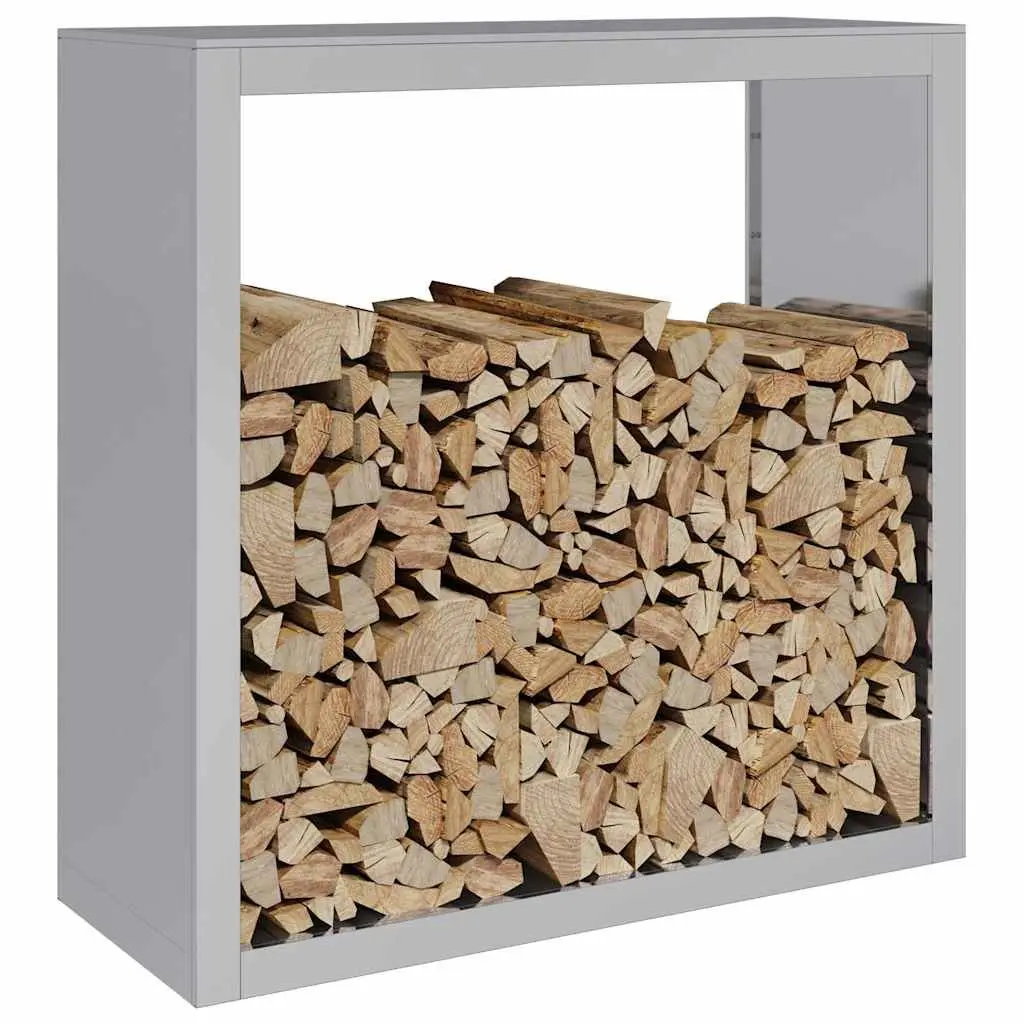 Firewood Rack Galvanised Steel 100x40x100cm Grey