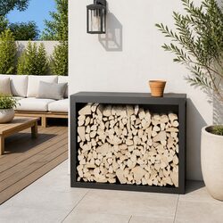 Sturdy Steel Firewood Rack for Logs, Anthracite 100x40x80cm