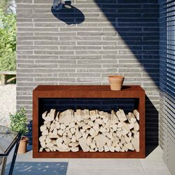 Brown Weathering Steel Firewood Rack for Log Storage