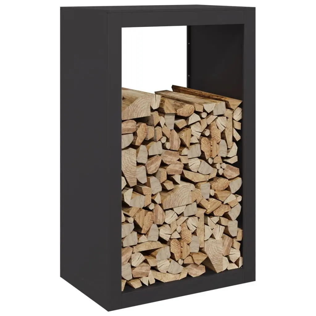 Black Steel Firewood Rack for Log Storage