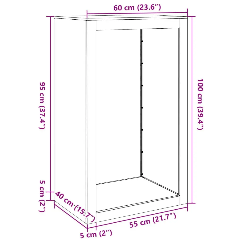 Black Steel Firewood Rack for Log Storage