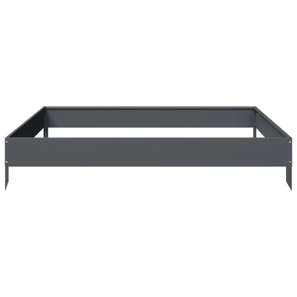 Raised Bed Planter Anthracite Steel 100x100x18.5cm Outdoor Garden Box