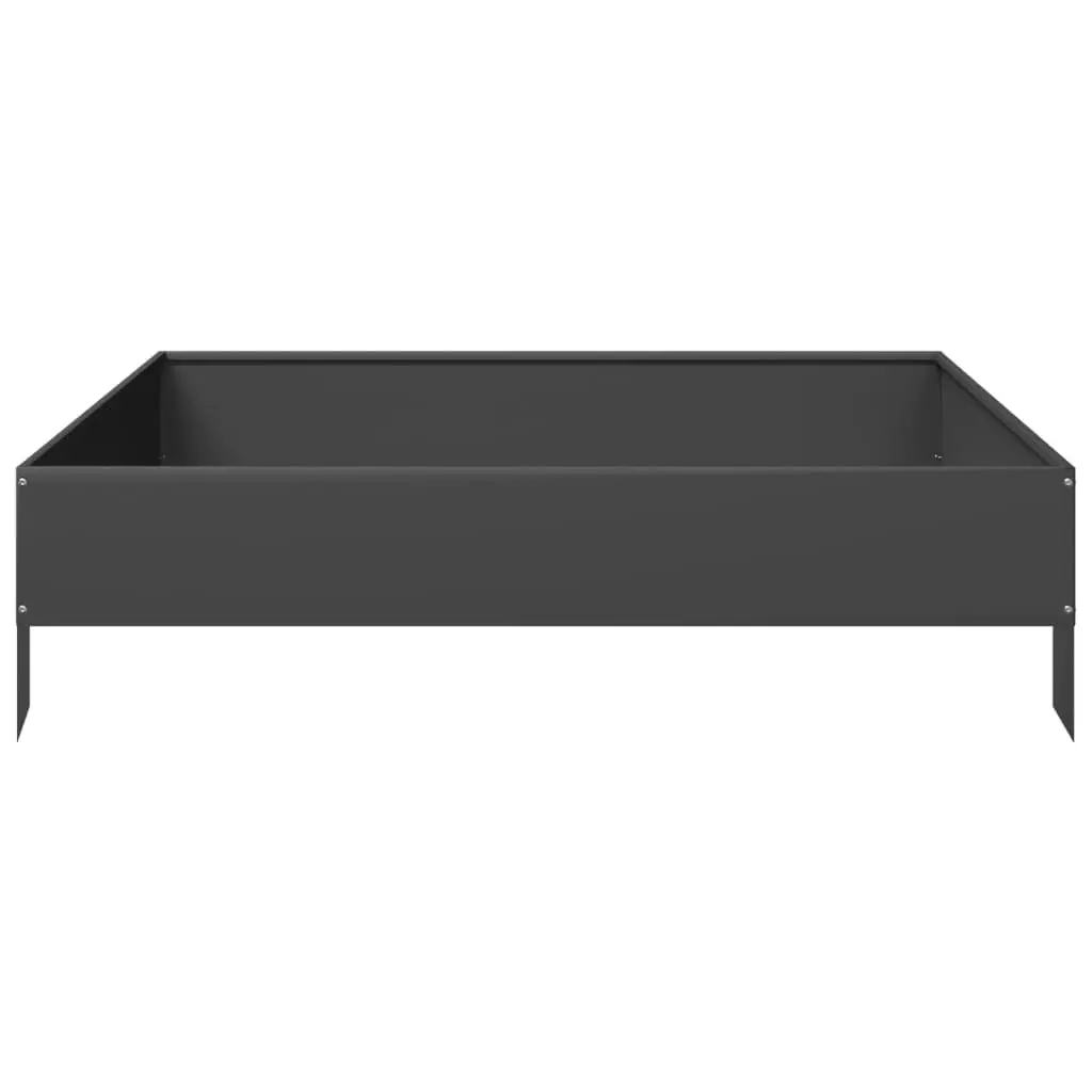Raised Garden Bed Steel 100x100x26cm Black Outdoor