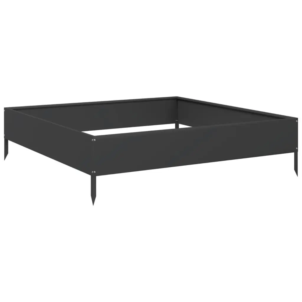Raised Garden Bed Steel 100x100x26cm Black Outdoor