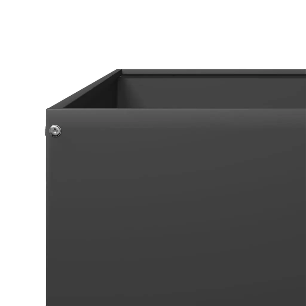 Raised Garden Bed Steel 100x100x26cm Black Outdoor