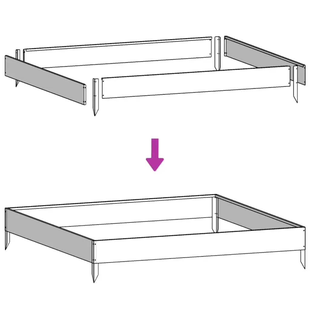 Raised Garden Bed Steel 100x100x26cm Black Outdoor