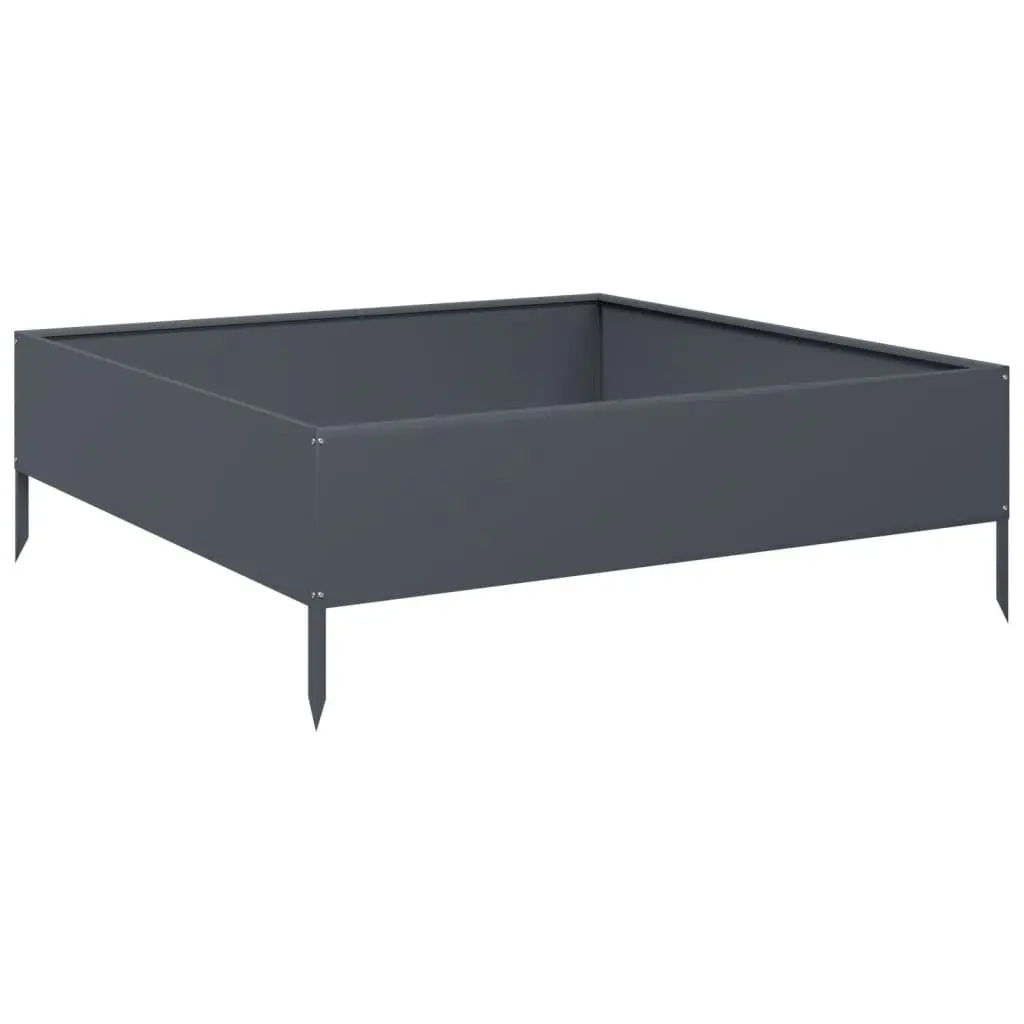 Steel Raised Garden Bed in Anthracite 100x100x33.5cm