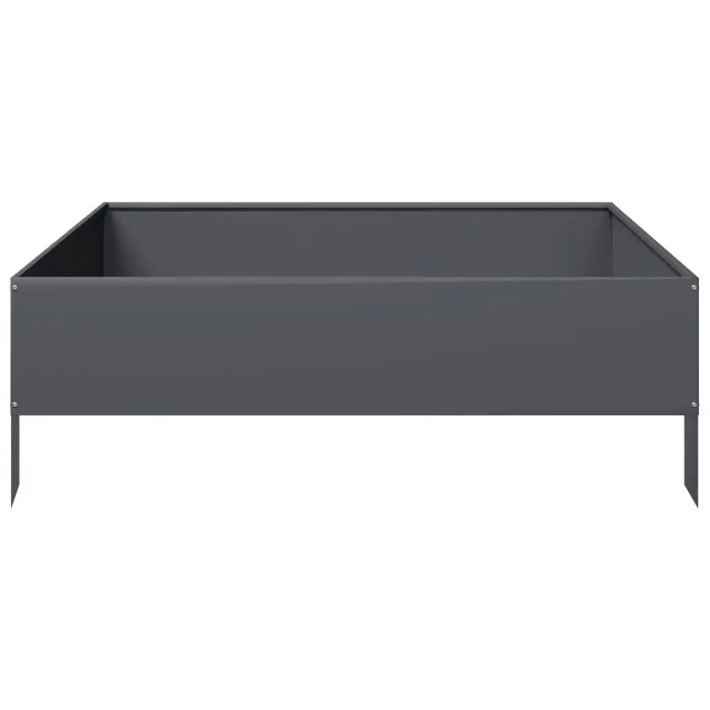 Steel Raised Garden Bed in Anthracite 100x100x33.5cm