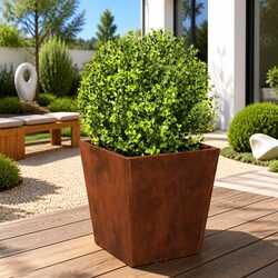 Weathering Steel Garden Planter 40x40x40 cm for Outdoor Use