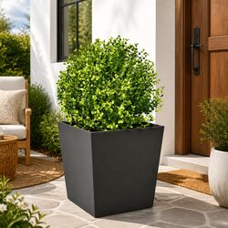 Durable Black Steel Garden Planter 50x50x50cm