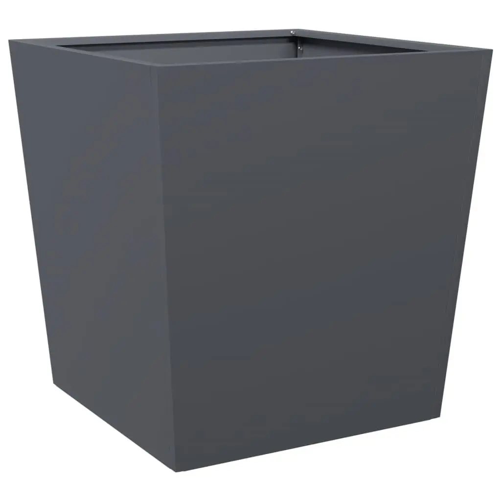 Garden Planters Steel 50x50x50 cm Anthracite 2 pcs Outdoor Planter Pot