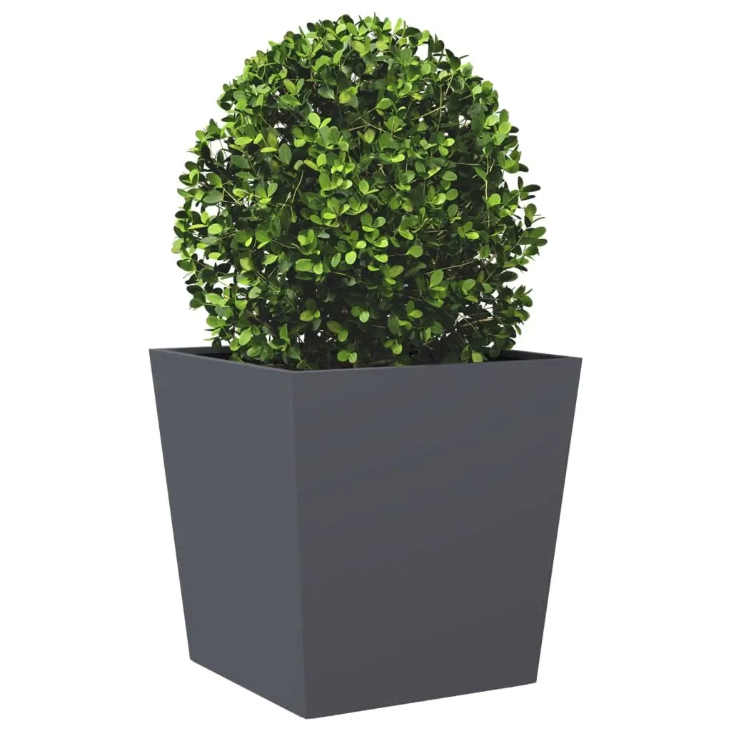 Garden Planters Steel 50x50x50 cm Anthracite 2 pcs Outdoor Planter Pot