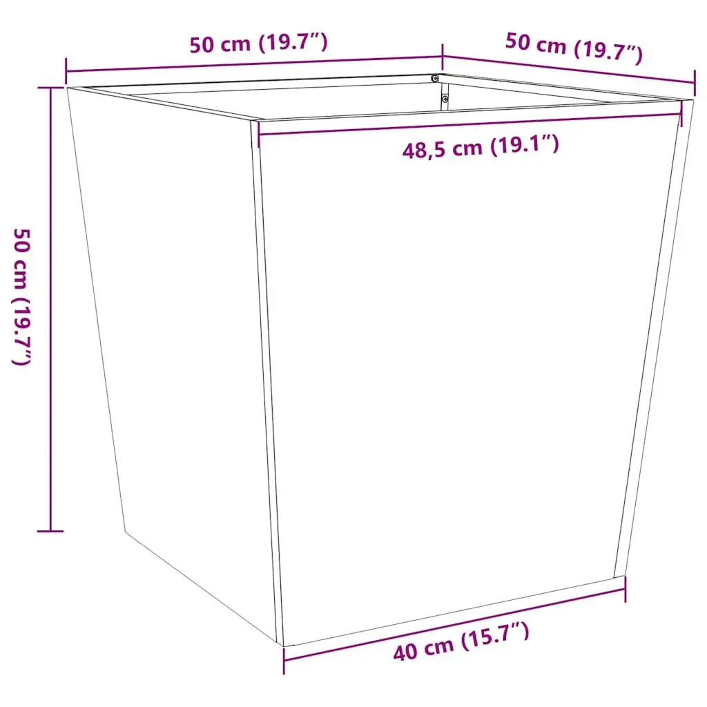 Raised Garden Planter 50x50x50 cm for Outdoors